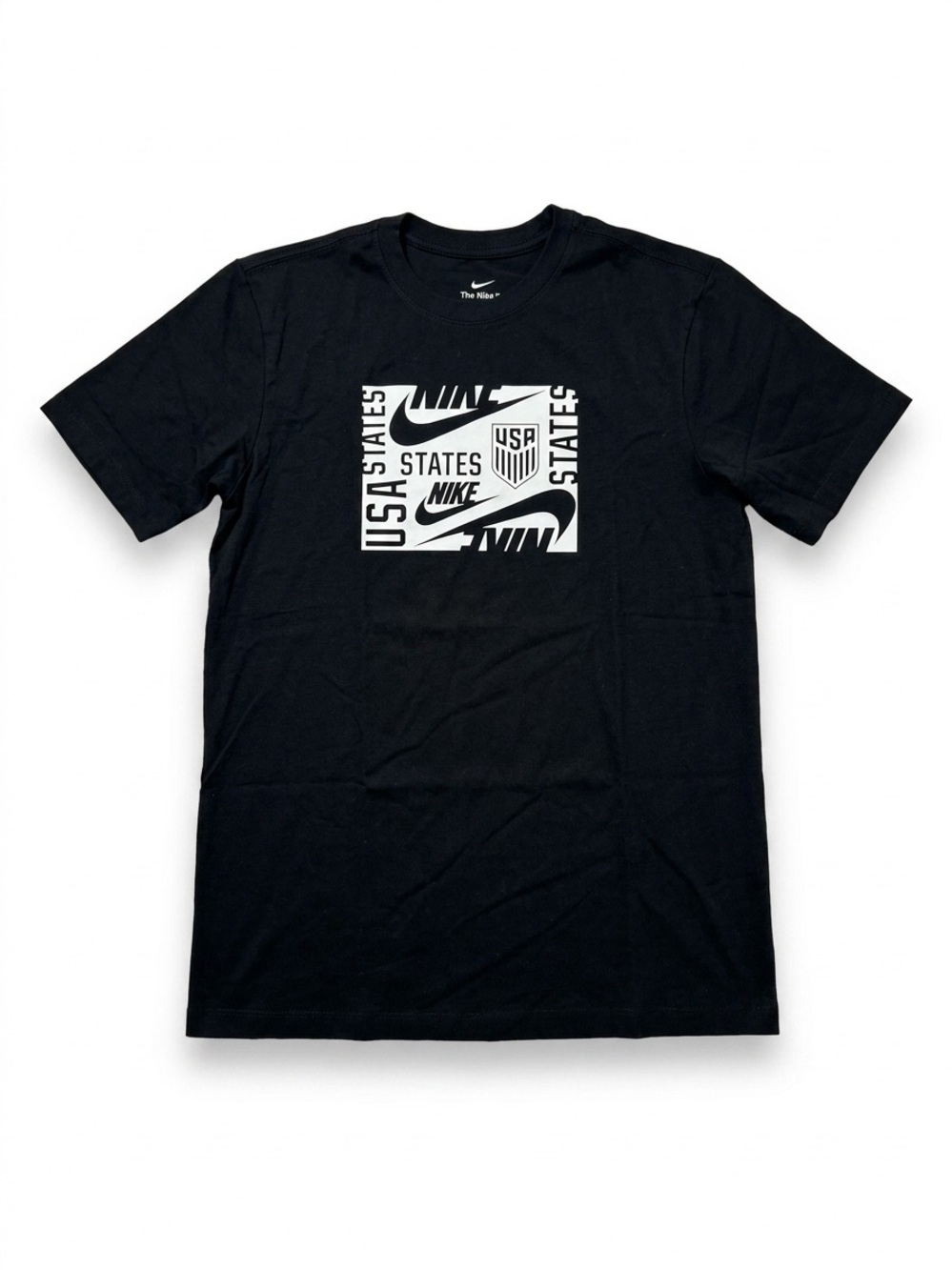 Nike Black Short-Sleeve Tee with White USA Graphic